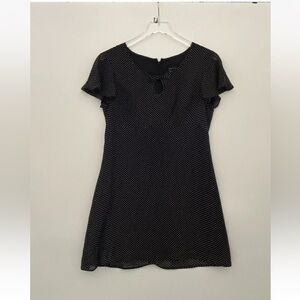 Nanette Lepore Robespierre Black Polkadot Dress Bow Accent Womens Size 8 (509)